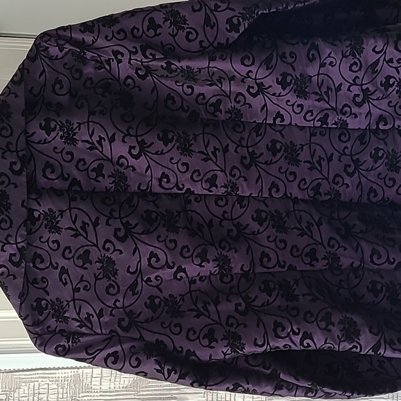 Women's jacket purple with black velvet designs size 10 - Picture 7 of 9